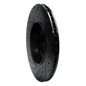 BMW 650I Brake Rotor (1) - Rear Right - R1 Concepts - Drilled & Slotted - Black - `04-`10